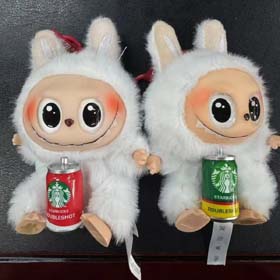 Bubble Mart Starbucks labubu series vinyl face blind box macaron trendy gift pendant-2383