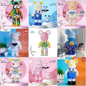 Violent bear toy small particle assembled educational girl adult-2396