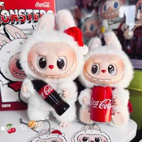 Bubble Mart labubu Coca-Cola series plush blind box macaron trendy toy figure pendant cute doll(5 styles)-2440