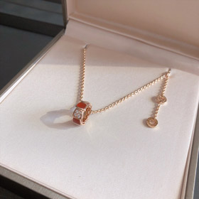 Bulgari diamond snake bone wheel necklace-0047