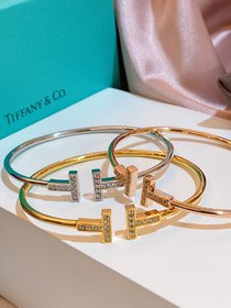 Tiffany full diamond coil open bracelet-3823  