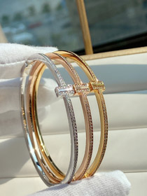 Tiffany diamond hinged coil bracelet-3827